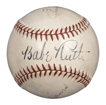 Babe Ruth, Jimmie Foxx & Ted Williams Multi-Signed OAL Harridge Baseball (PSA/DNA)